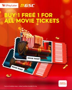 SpayLater Buy 1 Free 1 (For All Movie Tickets)