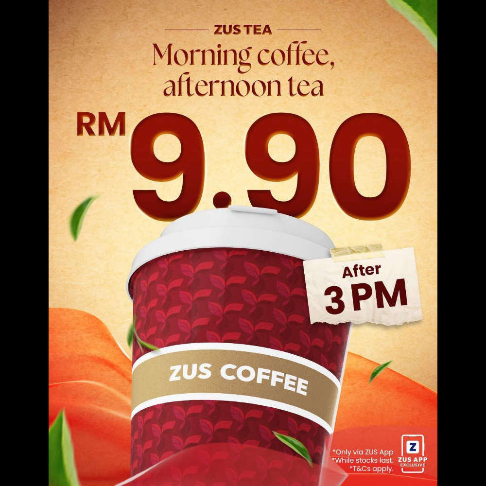 ZUS Coffee ZUS Tea for only RM9.90 Promotion